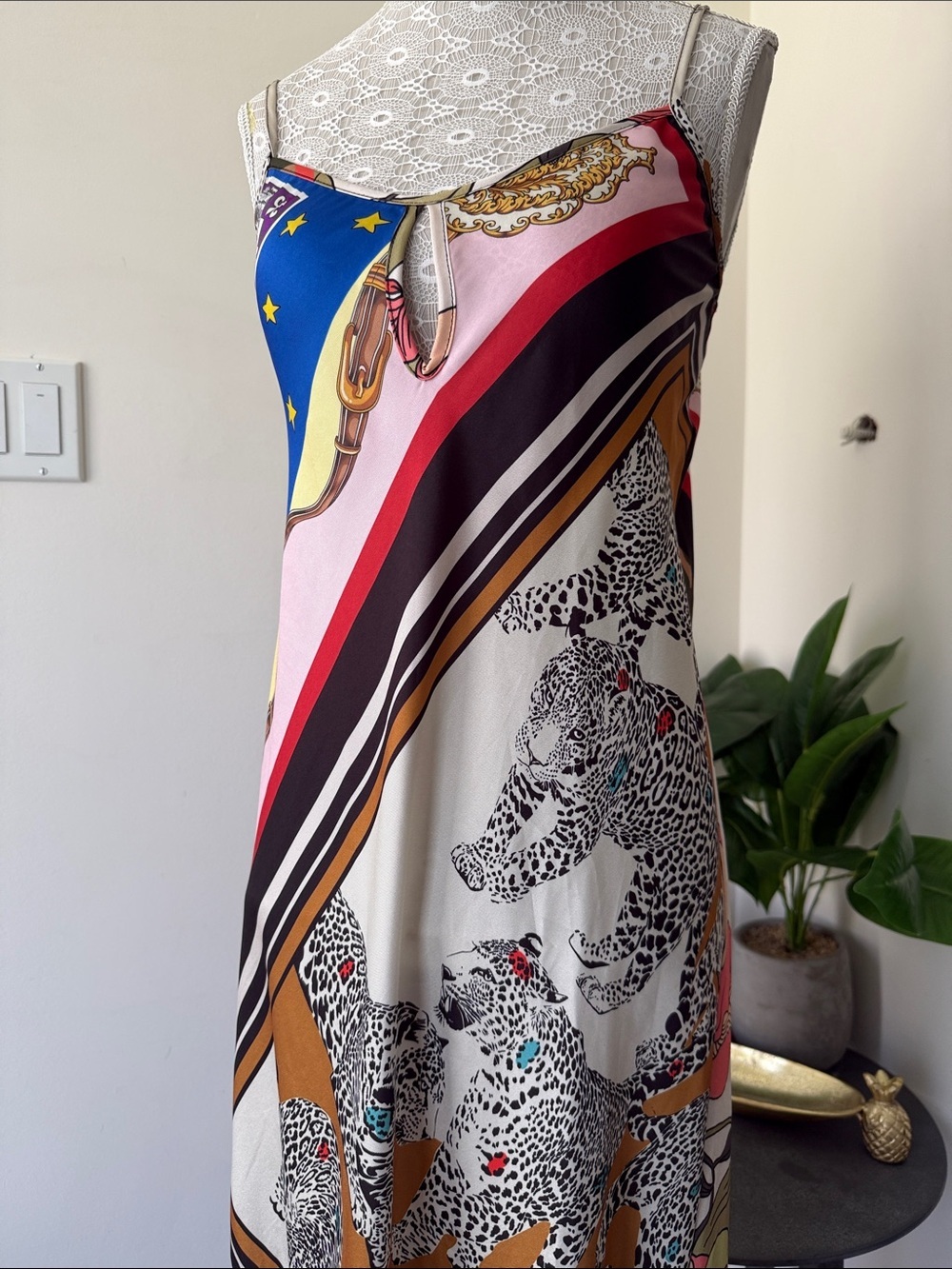 Multi-Color Tiger Printed Maxi Dress - Picture 3 of 6